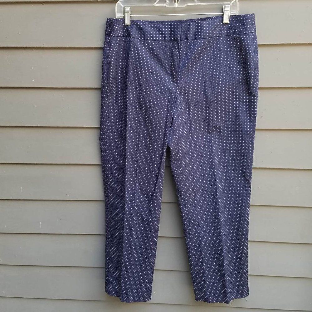 Talbots Navy White Polka Dot Signature Pants Ssize 10